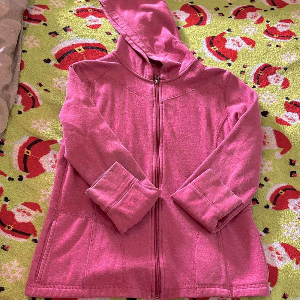 Hoodie mauve with zipper and hood and pockets